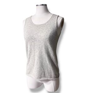 DKNY ESSENTIALS Lightweight Grey Cashmere Scoop Neck Tank Y2K
